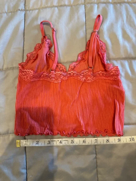 Forever 21 Coral Lace-Trim Ribbed Cami - Picture 2 of 3